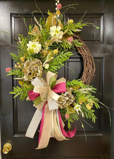 Lets Stay Home Floral Wreath