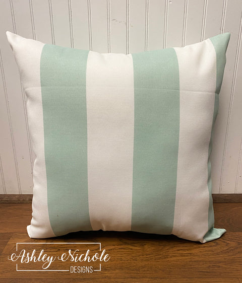 Outdoor Pillow - Light Cool Tone Blue Stripe