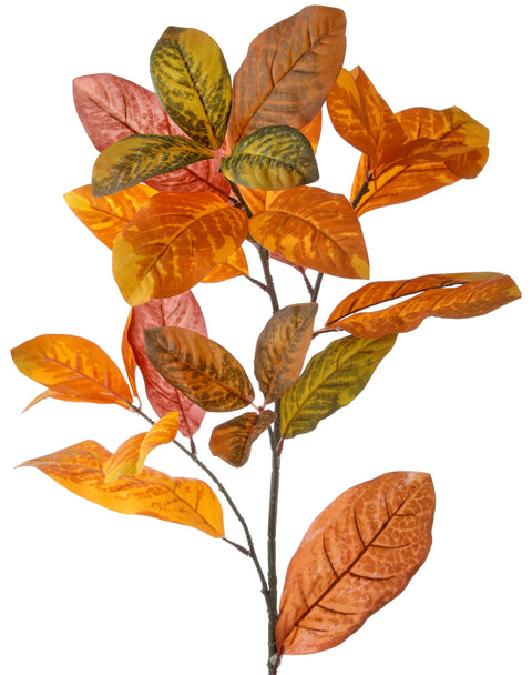 42" Autumn Magnolia Leaf Spray