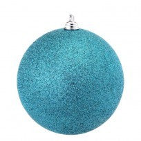 100mm Glitter Ball Ornament - Light Blue