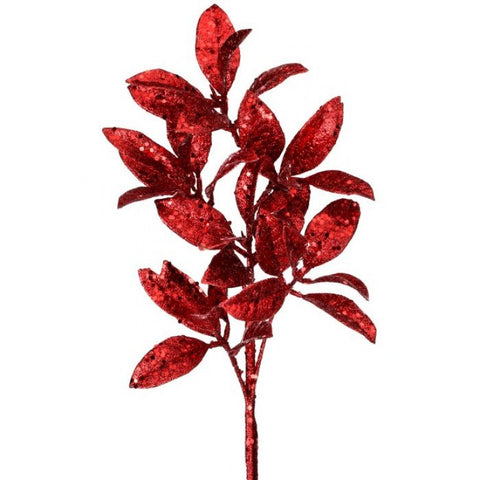 23" Glitter Pittosporum Spray - Red