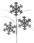 Pick - Glitter Snowflake Spray 27" ~ Silver