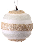 Ornament - Beaded Sequin Stripe Coastal Ball 4"