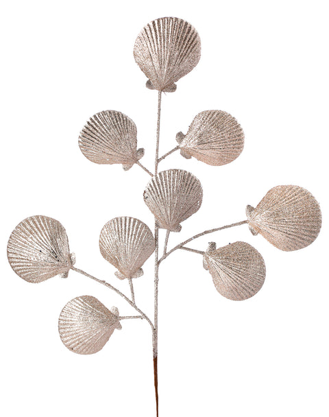 22" Glittered Seashell Spray - Multi Colors