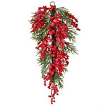 26" FROSTED BERRY SPRUCE TEARDROP - Coordinates with Old Time Santa Wreath