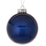 4” Glass Look Plastic Ball Ornament - Midnight Blue