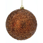 4" BEADED METALIC BALL ORNAMENT - Choose from 3 colors