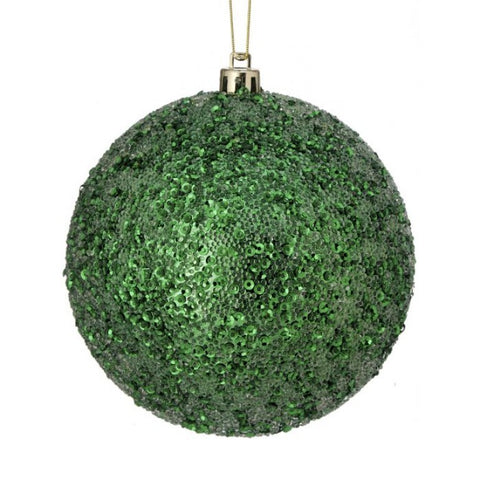 4" Beaded Metallic Ball Ornament - Choose from 3 colors