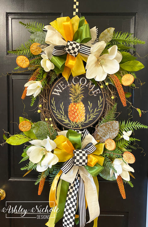 Magnolia & Pineapple Welcome Wreath