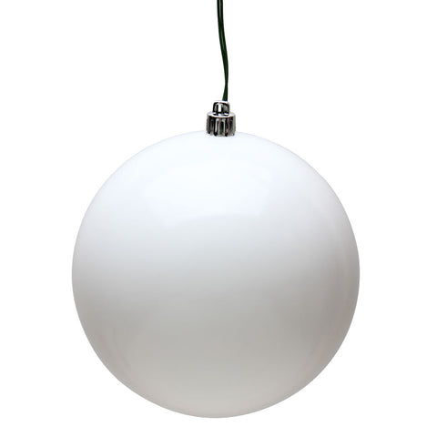 4" White Candy Ball Ornament