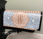 Neutral with Blues ~ Initial Easter Mailbox Cover