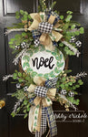 Noel Plaque FARMHOUSE Christmas Wreath