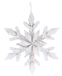 White Wooden Snowflake Large Ornament -18"