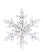 White Wooden Snowflake Large Ornament -18"