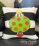 Custom Pillow-Ornament Dots-Black and White Stripe
