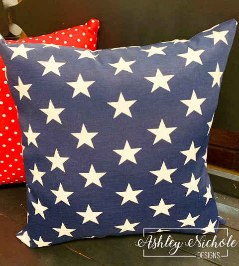 Outdoor Pillow-Navy with Stars