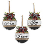 8.5"H Wooden Holiday Ornaments-Choice of 3