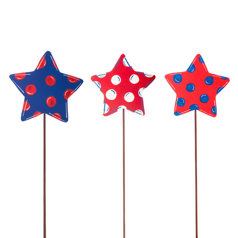 Polka Dot Stars - Set of 3 Stakes