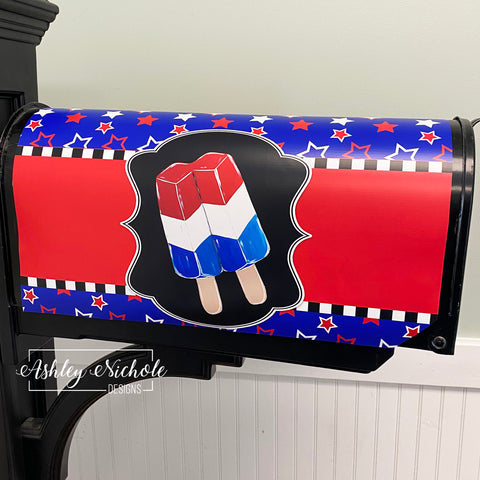 Popsicle - Patriotic - Magnetic Vinyl Mailbox Cover