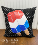 Custom-Popsicle-Patriotic Pillow on Mini Dot Fabric
