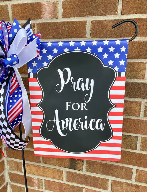 Pray for America Patriotic - Vinyl Garden Flag