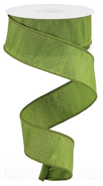 Lime Green Dupioni Wired Ribbon - 1.5" x 10yds