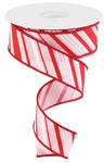 Peppermint Stripes WIRED EDGE - 1.5" - 10 YD