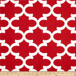 Outdoor Pillow-Quatrefoil Red and White (Fynn Rojo Red)