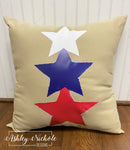 Custom-Rustic Star Stack Patriotic Pillow