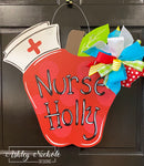 School Nurse Apple Door Hanger