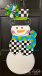 Snowman - Oversized - Door Hanger - Checkered