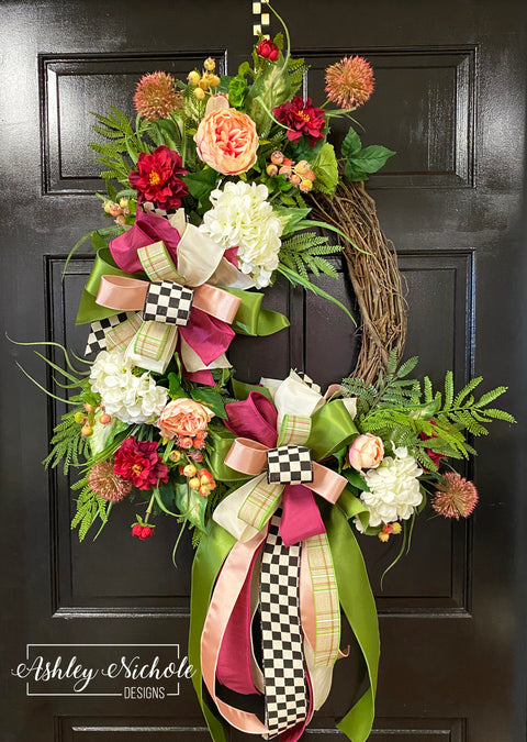 Springtime Garden Oval Wreath