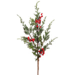 24" Cedar Spray With Berries - Red & Green