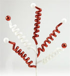 26.5"L CURLY BALL SPRAY RED/WHITE
