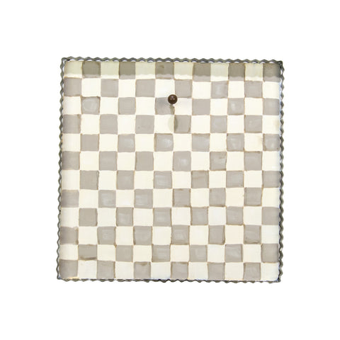 Gray and White Checkered Gallery Art Charm Display Board