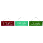 Tin Embossed Bright Christmas Sign - Choice of 3