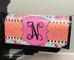 Coral - Pink Leopard Floral Vinyl Mailbox Cover