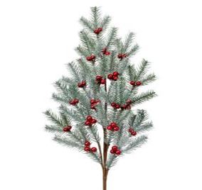 Pick-33” Frosted Mini Fir w/Berries Spray