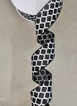 Black and White Quatrefoil Wired Ribbon - 2.5"x50Yds