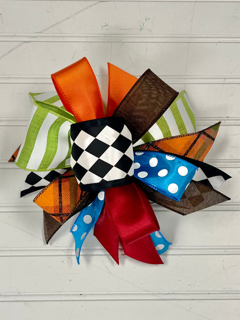 Fall Colorful Bow - Small Puff