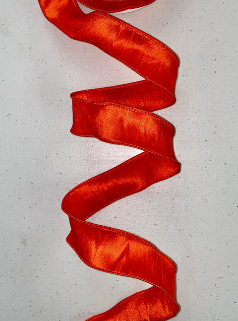 Orange Dupioni Supreme Wired Edge - 1.5" x 20yds