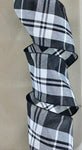 Black and White Plaid Wired Edge - 4" - 10 YDS