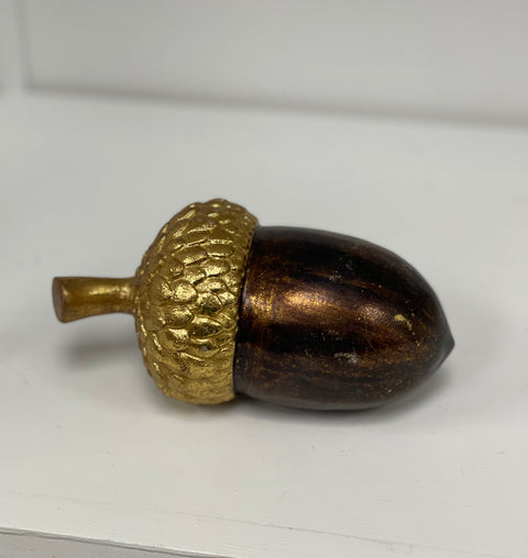 6.25" Gold & Bronze Textured Resin Acorn