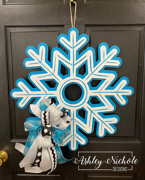Snowflake -Layered - Blue/White - Door Hanger