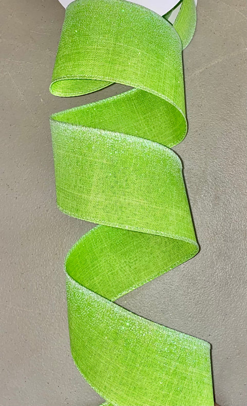 Viberant Green Hombre Glitter Wired Edge - 2.5" - 10 YDS