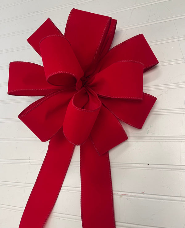 Red Velveteen Holiday Bow