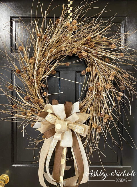 Twig & Pinecone Birch Wreath