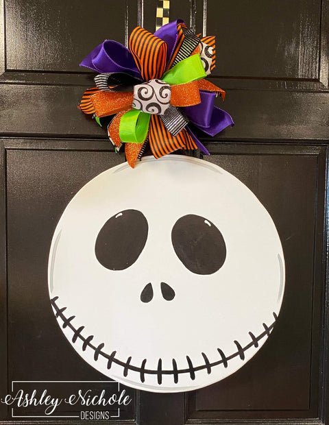 Jack Skellington Inspired Halloween Door Hanger