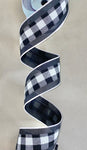 Black and White Buffalo Check Wired Ribbon - 2.5"x10Yds
