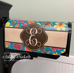 Falling Leaves - Turquoise - Fall Mailbox Cover